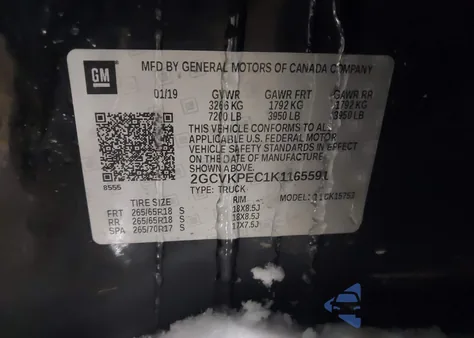 2019 Chevrolet Silverado 1500 Ld Lt z USA, uszkodzony, nr VIN 2GCVKPEC1K1165591